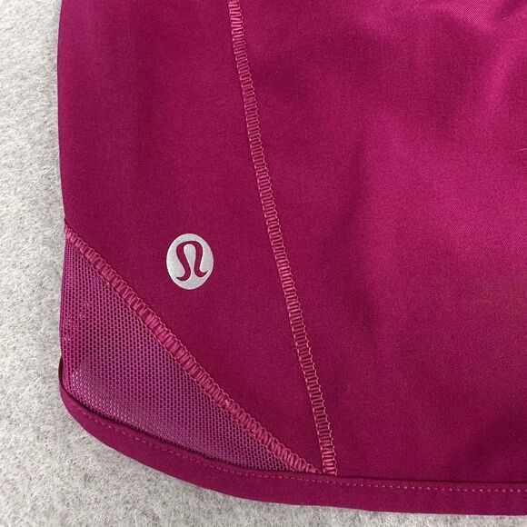 Lululemon Hotty Hot Shorts Sz 4 High Rise 4" Pink Fuschia Drawstring Run Pocket - Picture 3 of 10